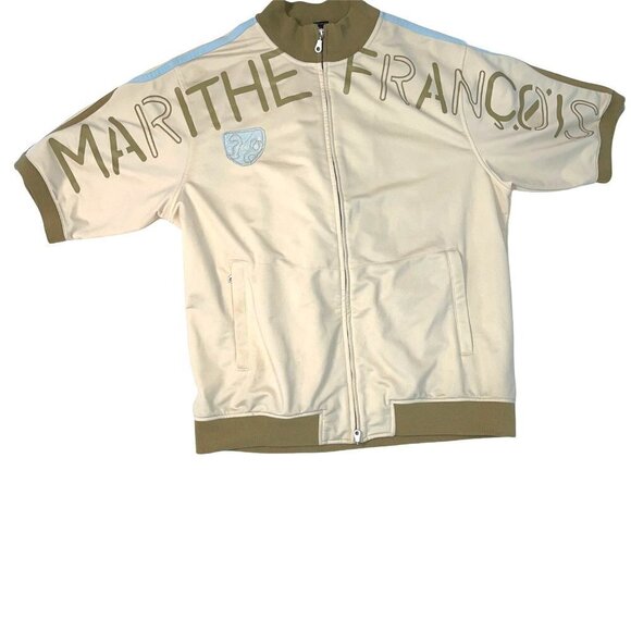 Marithe Francois Girbaud Jacket Mens Size XL Zip Up Spell Out Short Sleeve - Picture 12 of 12